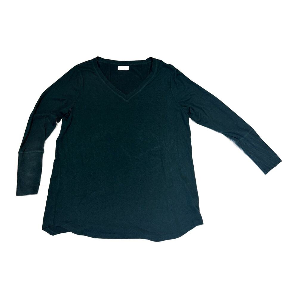 Maurices 24/7 Dark Green V-Neck Long Sleeve Top XXL